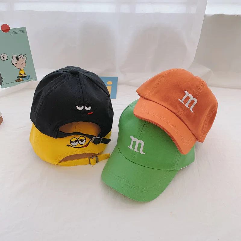 Casquette de baseball brodée lettre M pour enfants, chapeau de soleil pour bébé, casquettes à visière pour tout-petits, printemps, été, fille, garçon