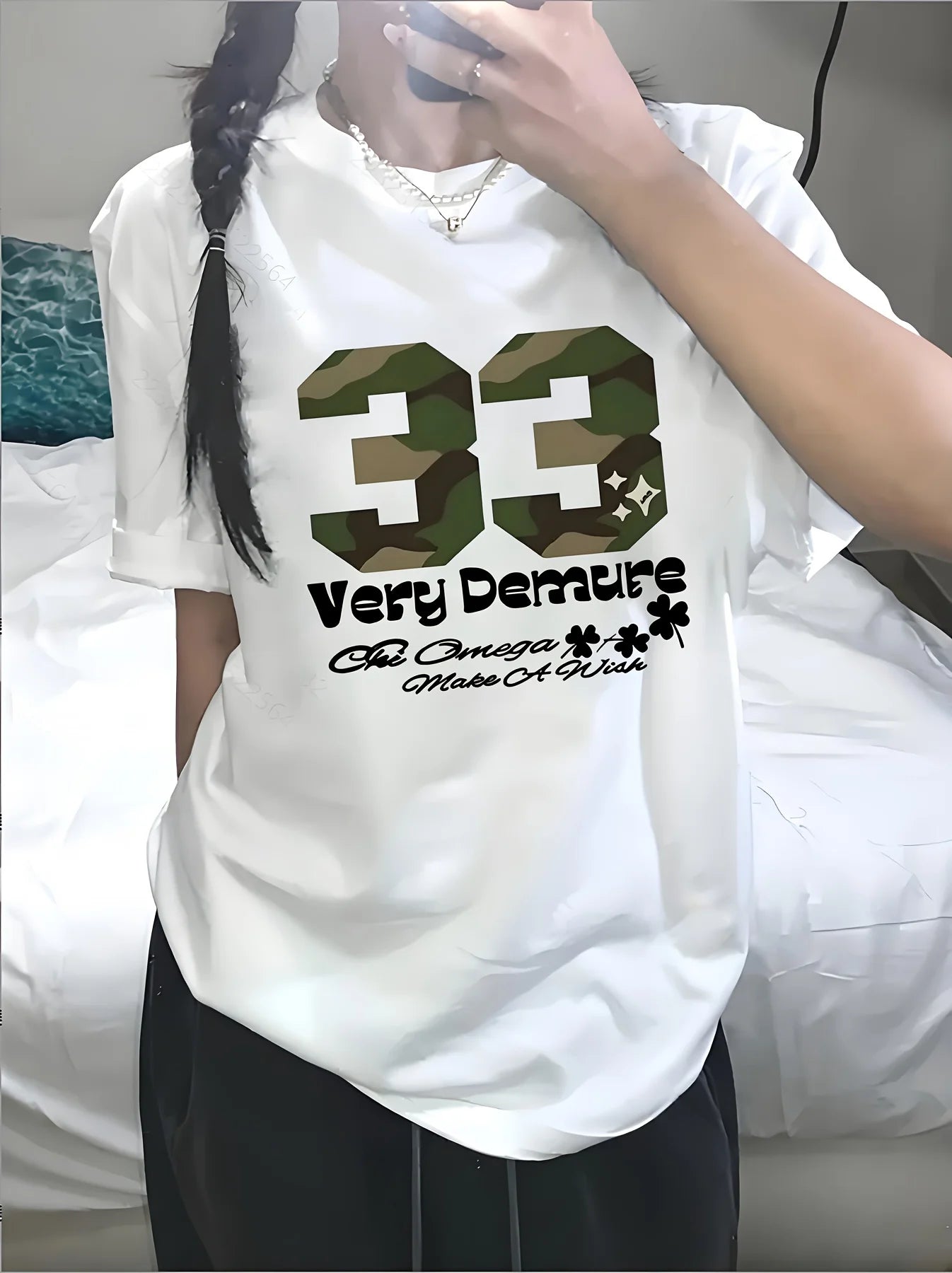 Y2K Camouflage lettre à la mode imprimé col rond manches courtes T-Shirt été mode décontracté polyvalent femmes haut respirant