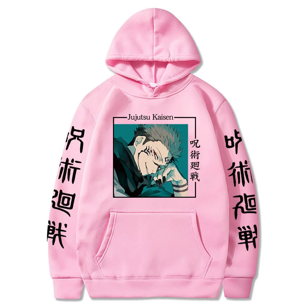 Jujutsu Kaisen Anime vêtements Satoru Gojo imprimer à capuche hommes sweat à capuche pour femme répandu Streetwear Harajuku Manga unisexe sweat