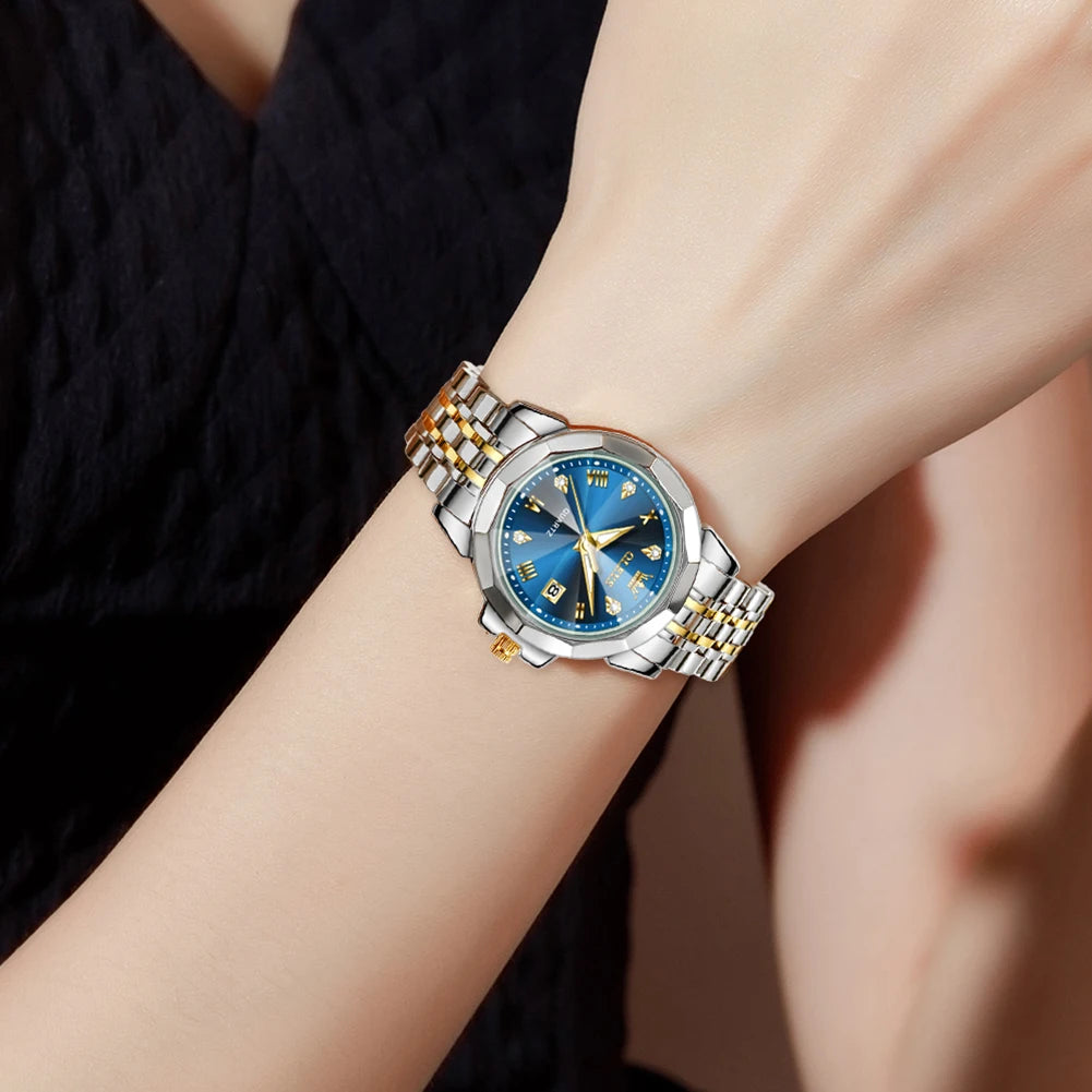 OLEVS 9931X femmes montres mode originale parfumé montre à Quartz étanche losange en acier inoxydable Date