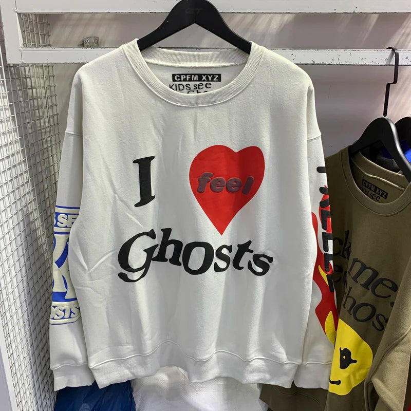 Sweat à capuche Kanye West pour hommes et femmes, pulls en mousse, impression bouffante, Ye ista Be Born Again, logo noir At Fit, CPFM, PVD, Y2K, 1:1