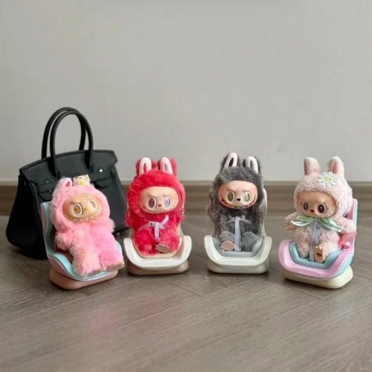 Siège de poupée en peluche 15-17cm pour siège de sécurité de voiture Labubu, jouet périphérique de décoration, cadeau d'anniversaire, jouet pour enfants, décoration à la mode