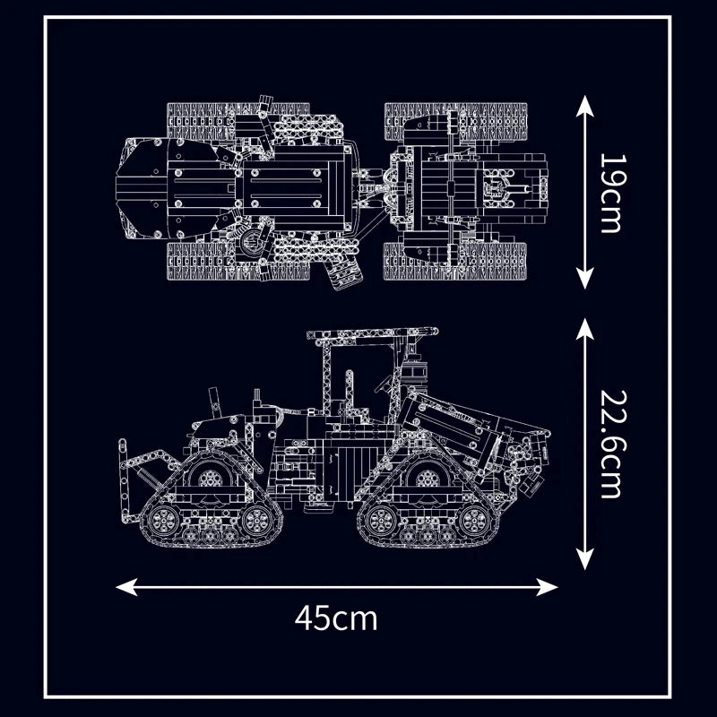 Nouveauté 1698 pièces techniques pneumatiques inoler tracteur bâtiment nuit MOC-35270 tracteur assemblage modèle briques jouets pour enfants cadeaux