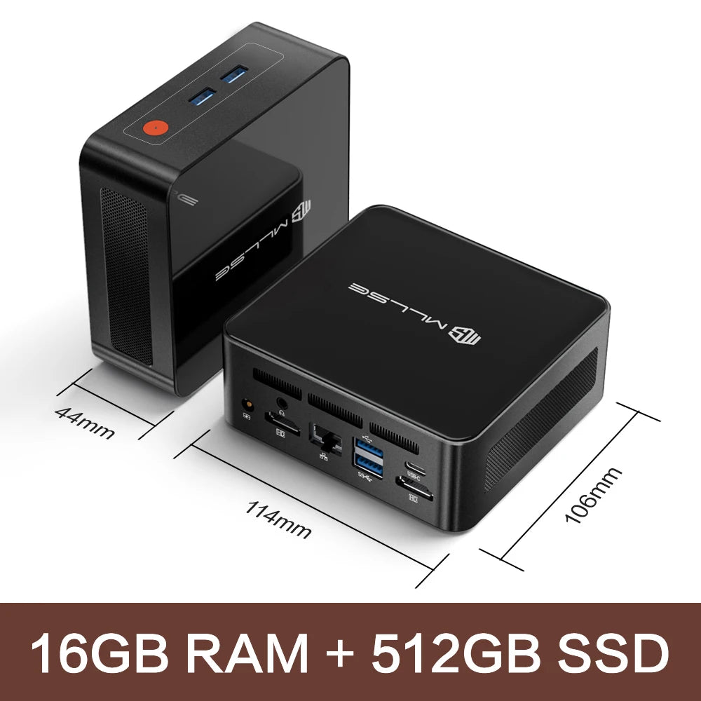 MLLSE G1 Pro Mini PC AMD Ryzen7 5700U DDR4 16GB RAM 512GB SSD WiFi6 BT5.2 Windows 11 Pro Mini ordinateur de bureau travail de jeu