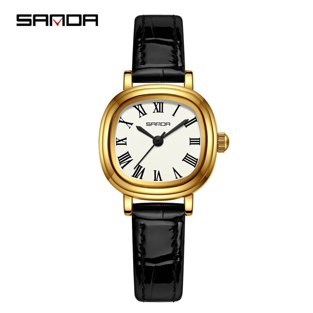 SANDA 1137 mode femmes Quartz élégant or Rose Simple romain bracelet en acier inoxydable