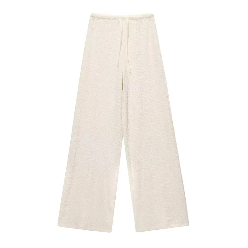 HXAO femmes deux pièces ensemble Texture pantalon ensembles sans manches gilet haut et bas ensemble femmes été Baggy pantalon ensemble 2 pièces ensembles décontractés