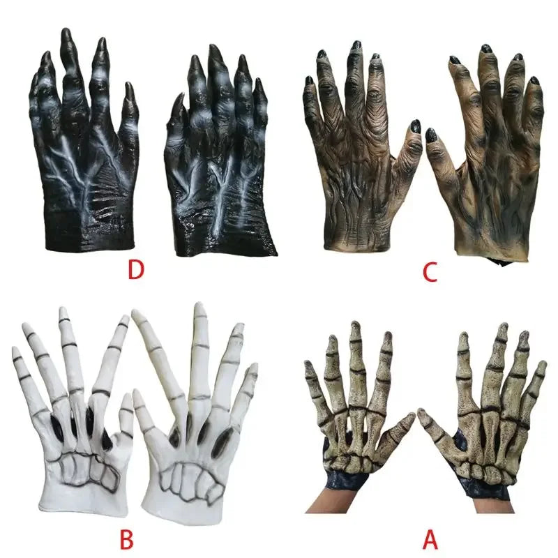 Gants de loup-garou d'halloween, Costume de Cosplay de fête de griffe de loup d'horreur de Festival fantôme