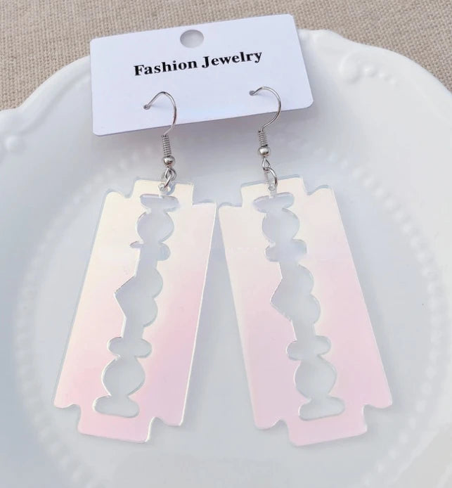 Boucles d'oreilles en acrylique JeTassel pour femmes, flammes européennes, gouttes, coeur, crâne, lame de chat, bijoux punk, gels de poisson, étoile