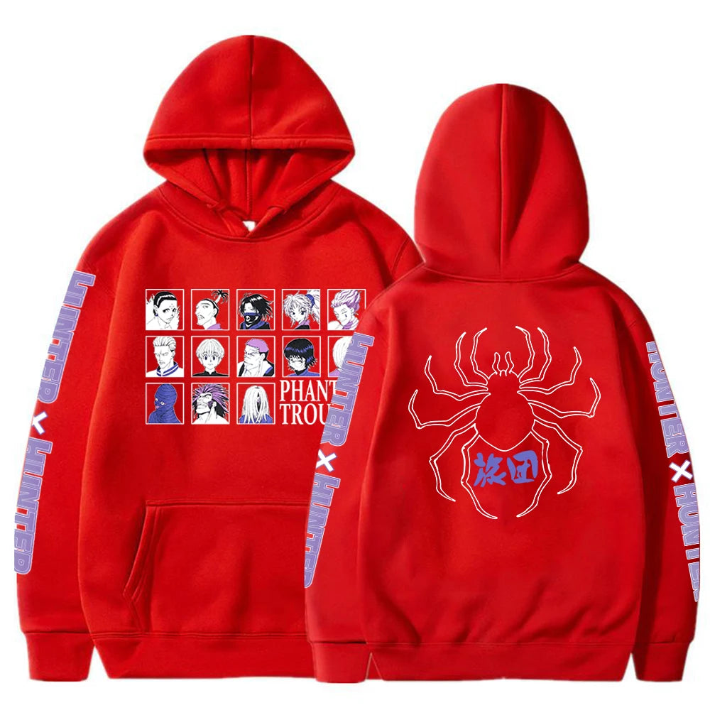 Troupe fantôme Hisoka Chrollo imprimé à capuche Hunter X Hunter Anime Manga sweat hommes femmes sweat à capuche tendance Harajuku Streetwear