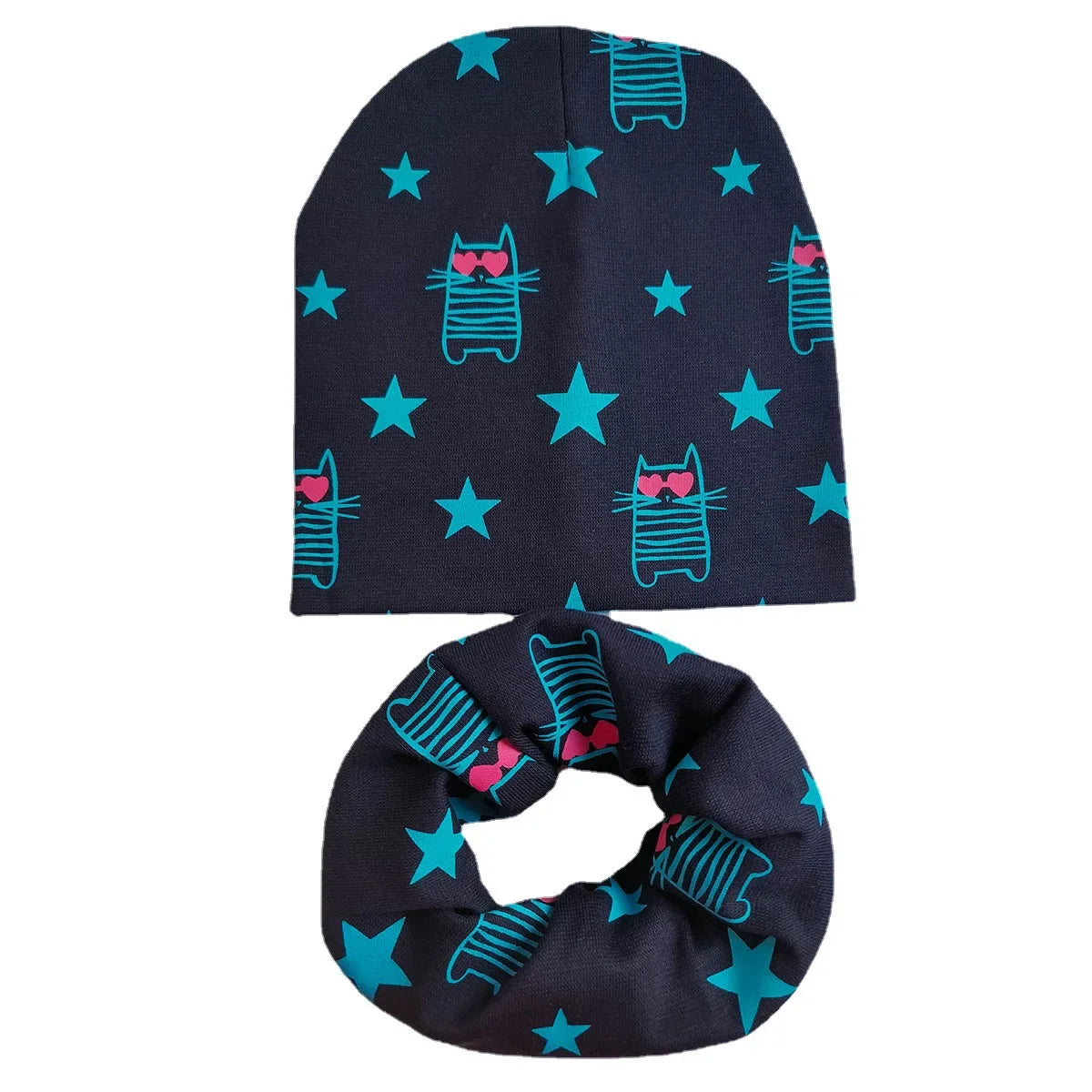Chapeau en coton imprimé étoile pour bébé, casquette pour tout-petits, écharpe pour bébé, bonnet pour enfants, chapeaux pour garçons et filles, automne et hiver