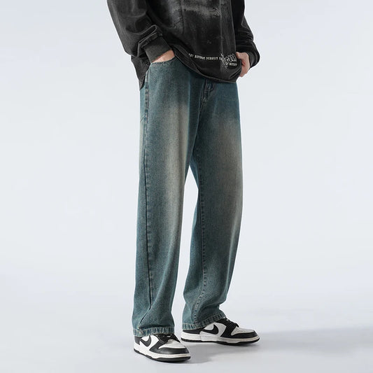 Jean surdimensionné pour hommes, pantalon Extra Long, longueur au sol, épais, 115cm, 110cm, jambes droites, 190cm, automne