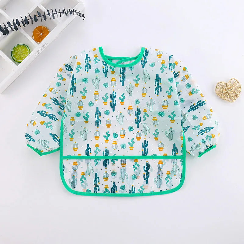 Nouveau bavoir bébé dessin animé enfant en bas âge imperméable à manches longues enfant tablier d'alimentation bébé mignon Art Smock vêtements bébé trucs pour 0-6 ans
