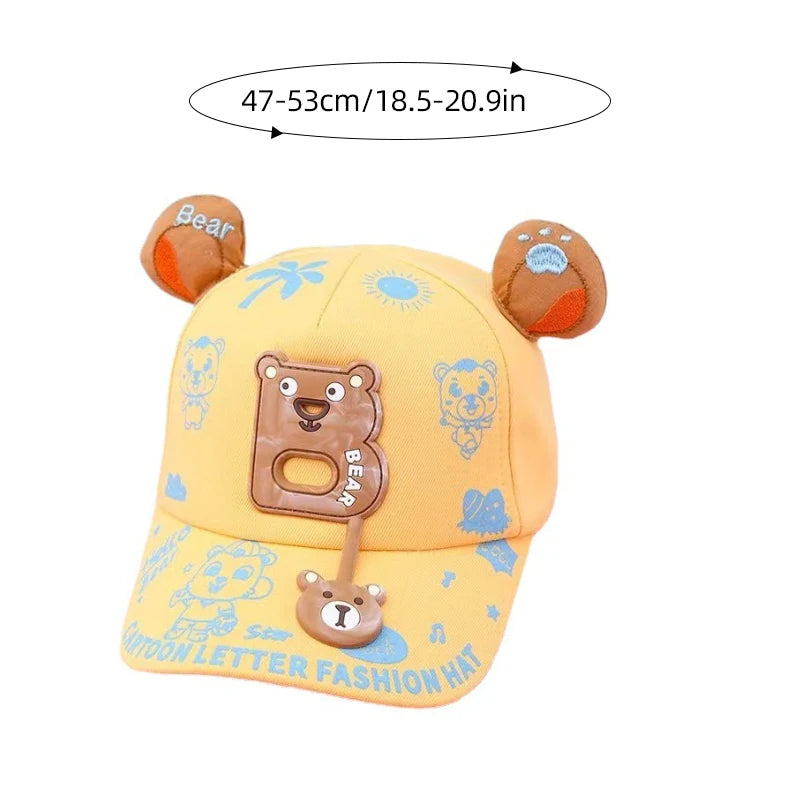 Casquette de Baseball pour bébé, Animal de dessin animé, couleur bonbon, lapin, ours, dinosaure, langue de canard, chapeau d'été réglable en coton pour enfants, chapeaux de soleil