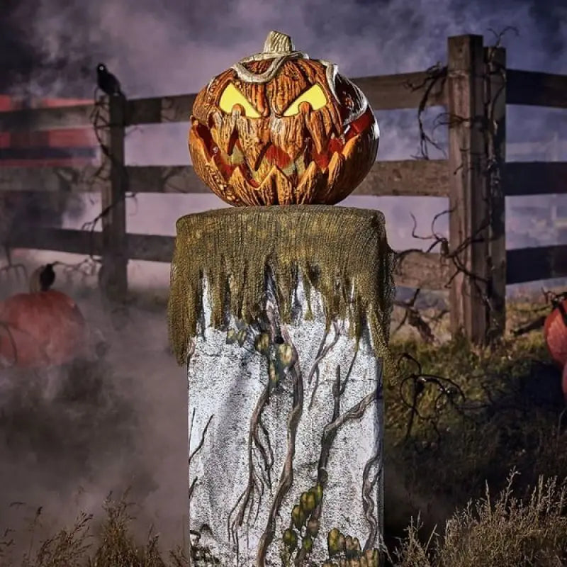 HALLOWEEN-Lanterne à Citrouille TING IC PUMPKIN, Éclairage Fantôme Clignotant, Décor de Parc et Jardin d'Halloween
