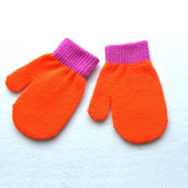 Gants d'hiver chauds pour bébés de 1 à 4 ans, mitaines tricotées en Patchwork, gants à doigts complets pour étudiants de la maternelle