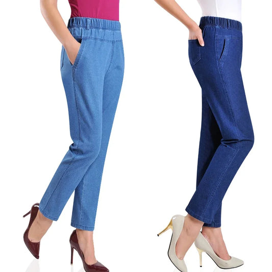 L-5XL Jeans Femme Printemps Été Nouvelle Broderie Neuf Denim Pantalon Slim Taille Haute artificiel asticité Casual Femmes Cowboy Pantalon H450