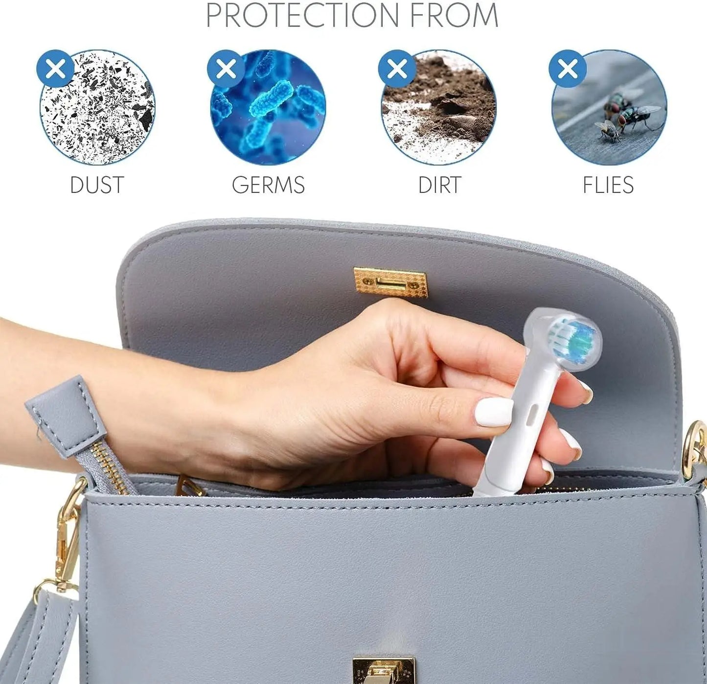 8 PIECES CAPUCHON DE BROSSE A DENT ORAL B TRANSPARENTES