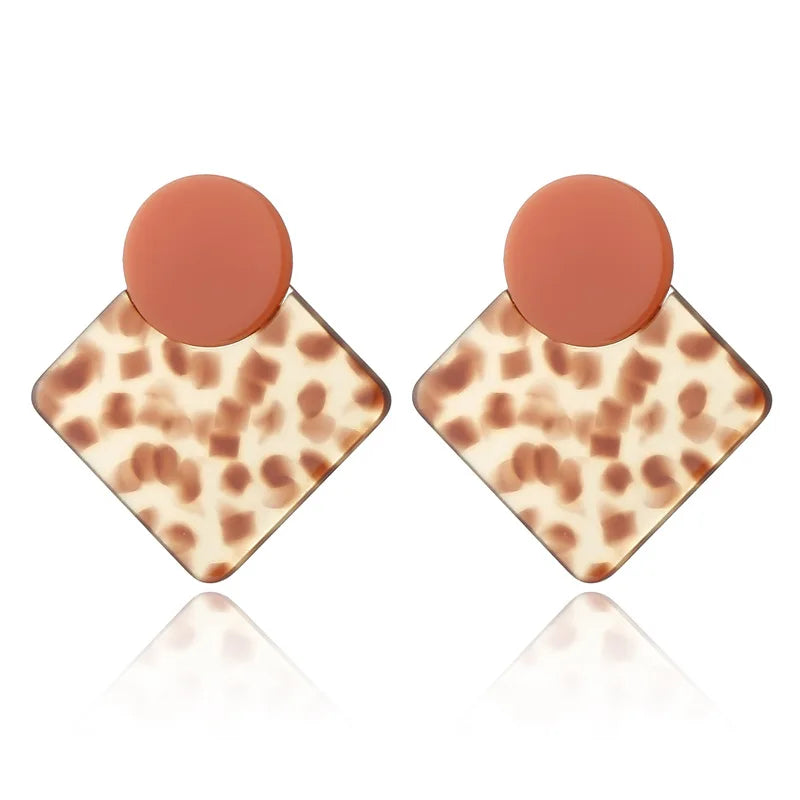 Boucles d'Oreilles promenales en Forme de Losange pour Femme, Bijou en Acrylique,