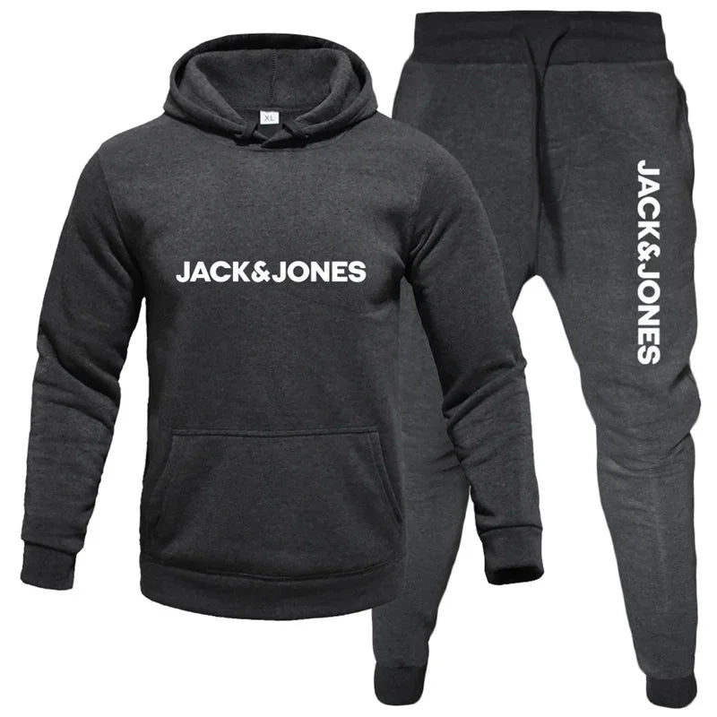 Ensemble à capuche automne/hiver 2025 pour hommes, ensemble à capuche + pantalon de survêtement en laine à la mode pour vêtements de sport, ensemble de vêtements de sport de course décontractés