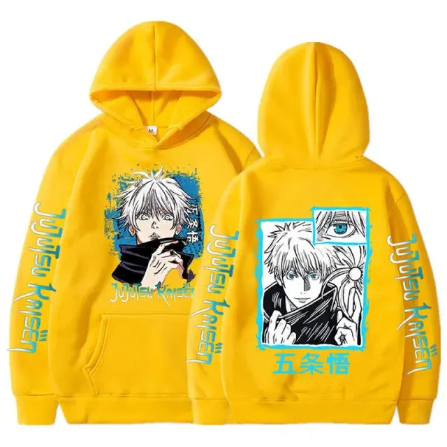 Jujutsu Kaisen Anime vêtements Satoru Gojo imprimer à capuche hommes sweat à capuche pour femme répandu Streetwear Harajuku Manga unisexe sweat