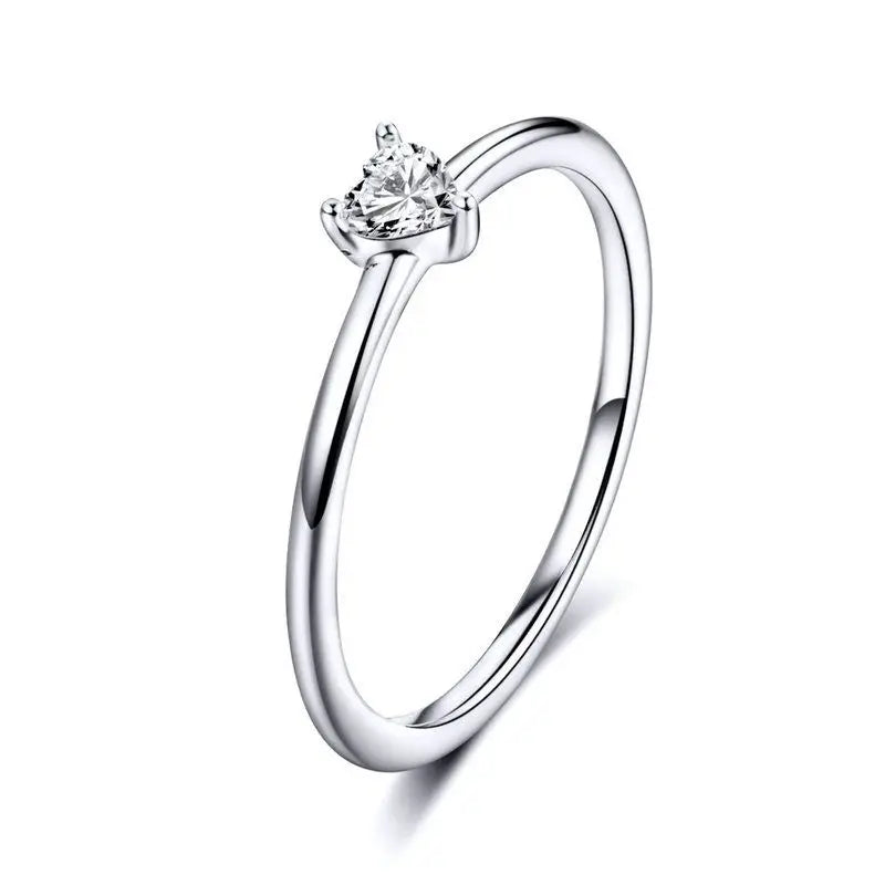 WOSTU-Bague empilable en argent regardé 100% pour femme, bijoux à la mode, cadeau original, souhait scintillant, chaud, 925, XCH7649