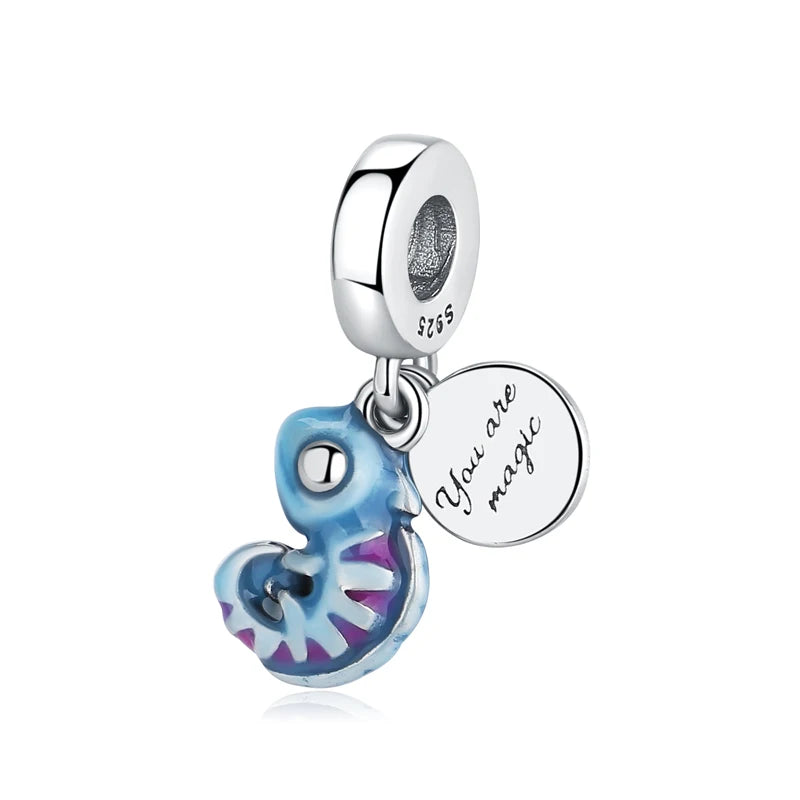 Original 925 en argent Sterling breloque perle amour chien chat patte Panda luciole pendentif breloques idéal pour bracelet colliers femmes bijoux