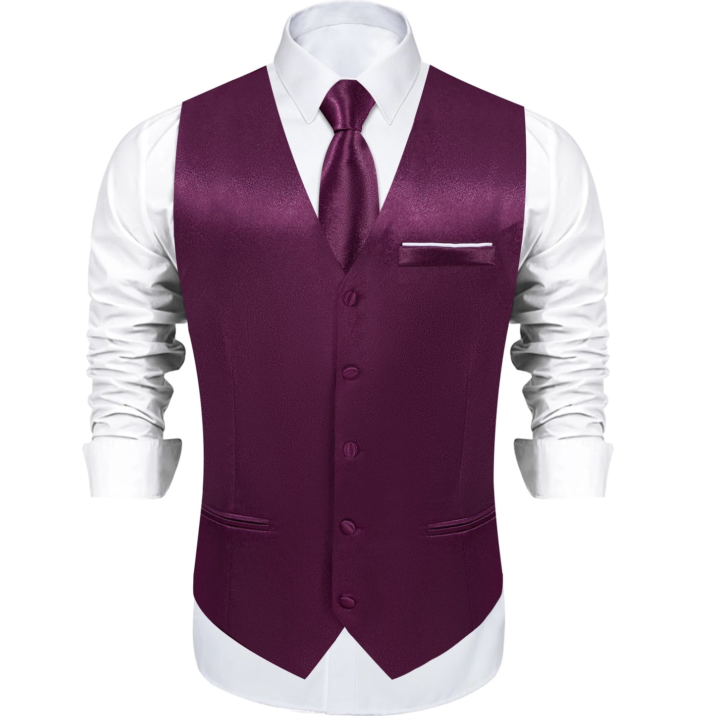 Costume en Satin solide, ensemble gilet et cravate, noir, blanc, bleu, rouge, smoking de mariage pour hommes, gilets d'affaires de luxe, bal de promo, veste sociale sans manches