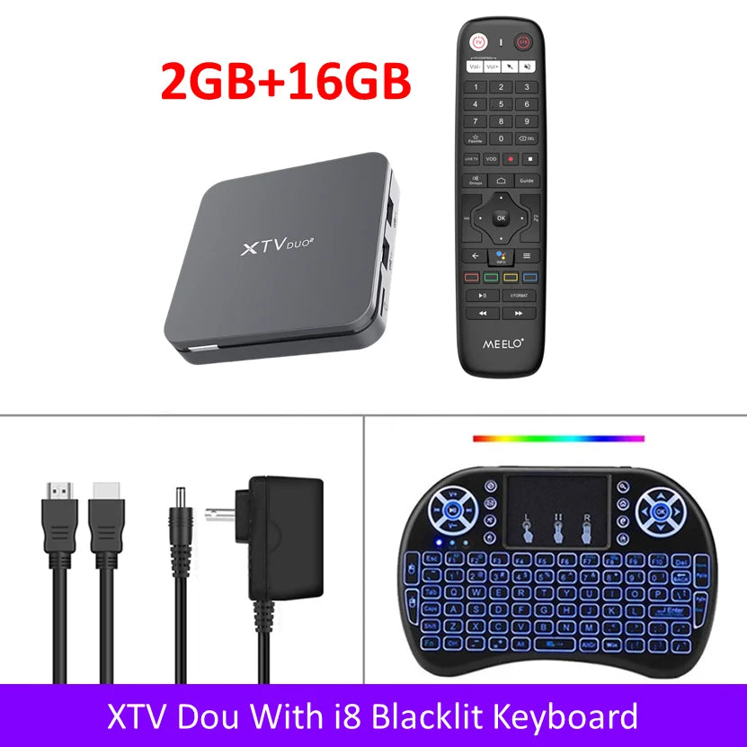 TV Box MEELO Plus XTV DUO2 Stalker2 Amlogic S905W2 Dual WIFI Android 11 with BT Remote