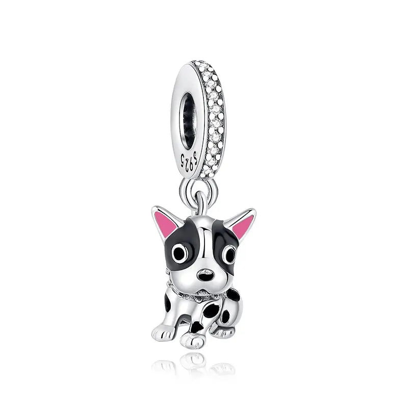 Original 925 en argent Sterling breloque perle amour chien chat patte Panda luciole pendentif breloques idéal pour bracelet colliers femmes bijoux