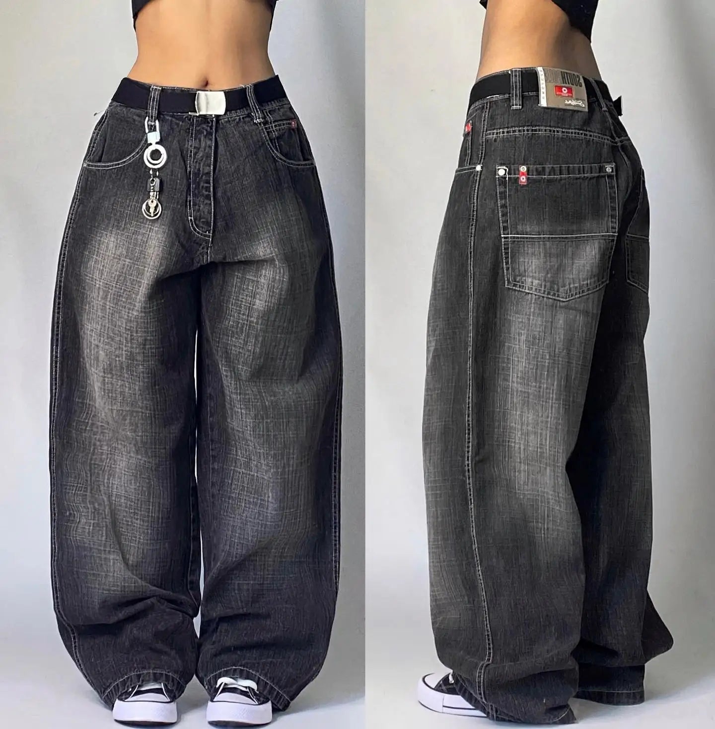 Tendances de la mode américaine Joker outillage poche Baggy jean femme rue Y2K nouveau Hip Hop surdimensionné pantalon à jambes larges unisexe jean
