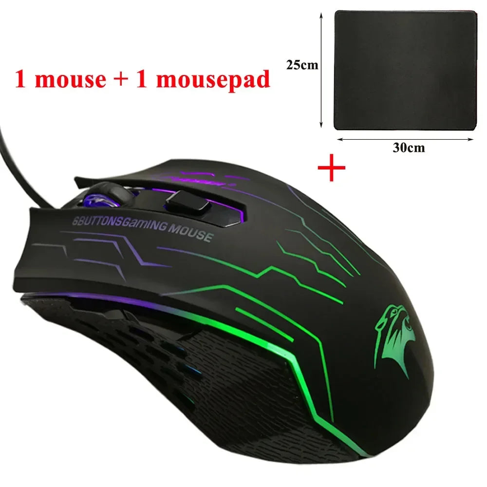 FORKA silencieux clic USB filaire souris de jeu 6 boutons