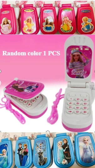 Le téléphone portable jouet électronique pour filles est mignon, son et lumière, couverture rabattable classique, cadeau de vacances à collectionner et nostalgique