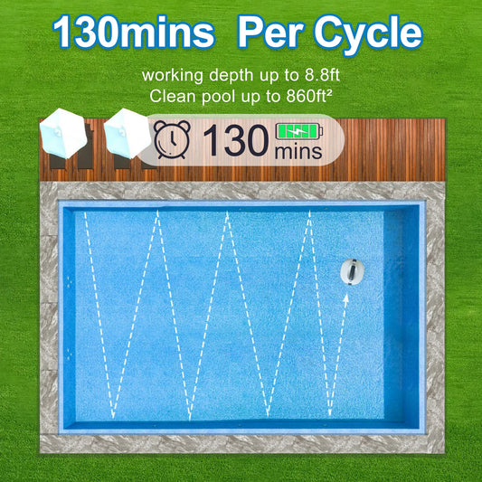 Robot nettoyeur de piscine entièrement automatique 80 ㎡ Zone de travail aspirateur de piscine autonome Robot nettoyeur de piscine sans fil Portable