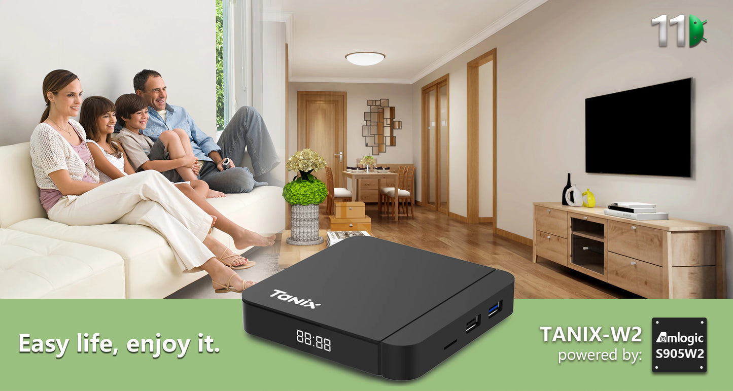 Android11 Tanix W2 TV Box Amlogic S905W2 2G 16G 4G 32G 64G H.265 3D AV1 BT 2.4G 5G Wifi 4K HDR Video Player Set Top Box PK TX3