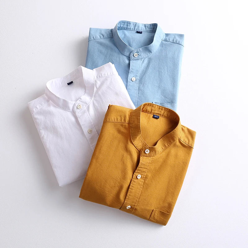 Chemises à manches longues pour hommes, style chinois, 100% coton, streetwear décontracté, médicaments, vêtements à la mode