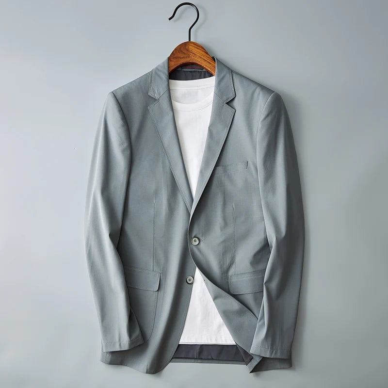 Printemps 2024 hommes mode beau affaires Version coréenne mince couleur unie costume décontracté veste acétate M-4XL nouveauté