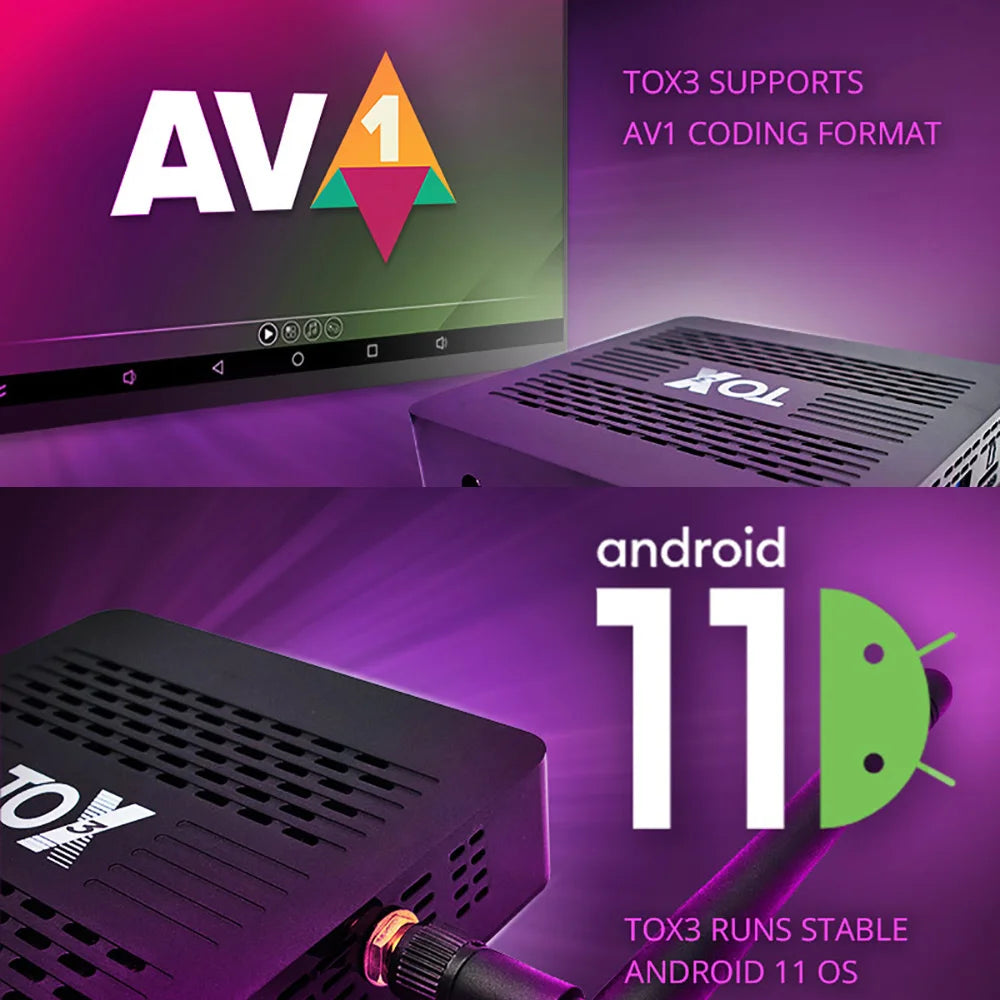 TOBERY Amlogic S905Tage Smart TV Box Android 11 4GB/32GB 2 Steroids R 1000M Wifi BT4.1 Support AV1 4K Set Top Box Wholesale