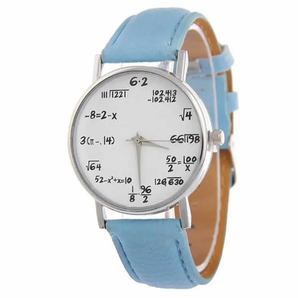 montres mode étudiant mathématiques formule équation montre bracelet en cuir montres à Quartz