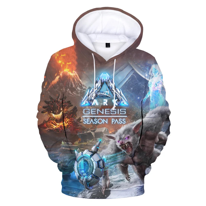ARK Genesis-Sweats à capuche College en 3D pour hommes, Streetwear Harajuku, Pull Respzed, Sweats à capuche décontractés, Mode pour garçons, Nouveau, 2023