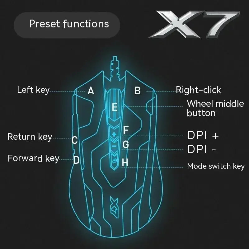 A4tech sanglant X7 série X89 souris de jeu filaire rvb PAW3212 Macro basse latence FPS Programmable bureau e-sports souris de jeu