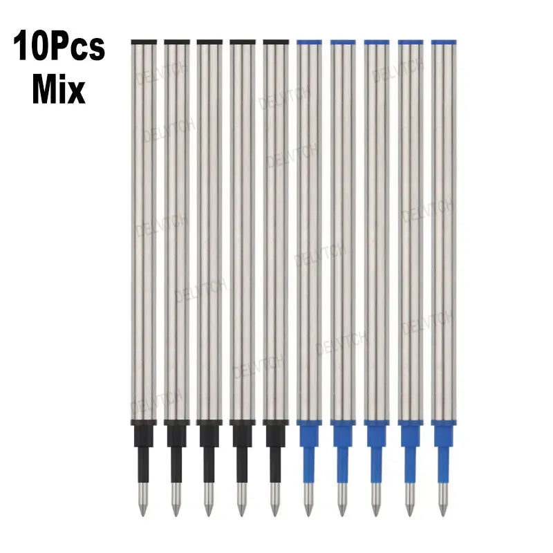 DELVTCH-Stylo gel en métal avec cartouche d'encre noire et bleue,