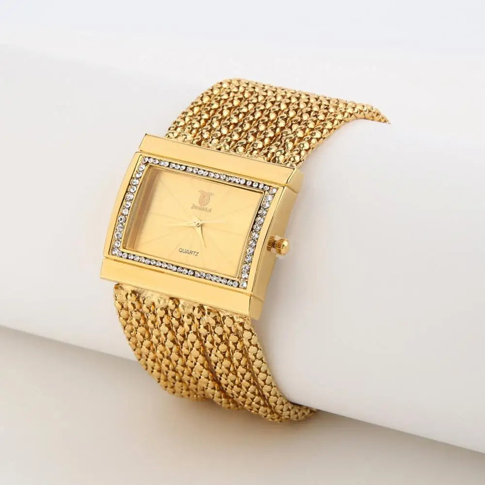 Montre-bracelet à quartz analogique multicouche pour femme, bracelet en alliage de perles, mode