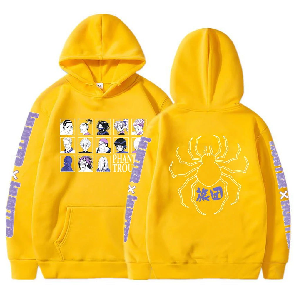 Troupe fantôme Hisoka Chrollo imprimé à capuche Hunter X Hunter Anime Manga sweat hommes femmes sweat à capuche tendance Harajuku Streetwear