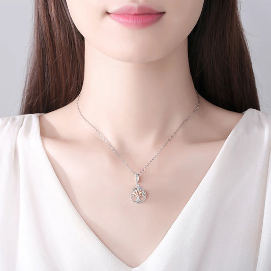 Original 925 en argent Sterling breloque perle arbre généalogique maman pendentif chaîne de sécurité breloques or Rose ajustement marque Bracelets bijoux à bricoler soi-même