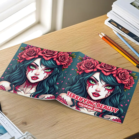 Livre de coloriage TERRIFYING BEAUTY pour adultes, avec motifs audacieux et faciles, dessin à la main, divertissement, loisirs, livres de peinture à la main
