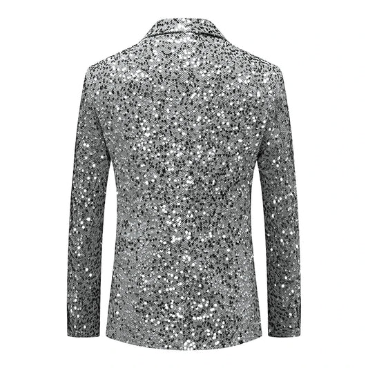 Veste à paillettes pour hommes, blazer à sequins imbibés d'or et d'argent, mode d'affaires, manteau unique, coupe couvertes, robe de soirée de Rh, printemps, automne, nouveau