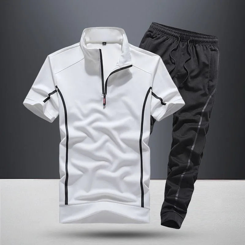 T-shirt de sport à manches courtes pour hommes, décontracté, confortable, respirant, ensemble deux pièces de haute qualité, tendance de la mode, été, nouveau, 2023