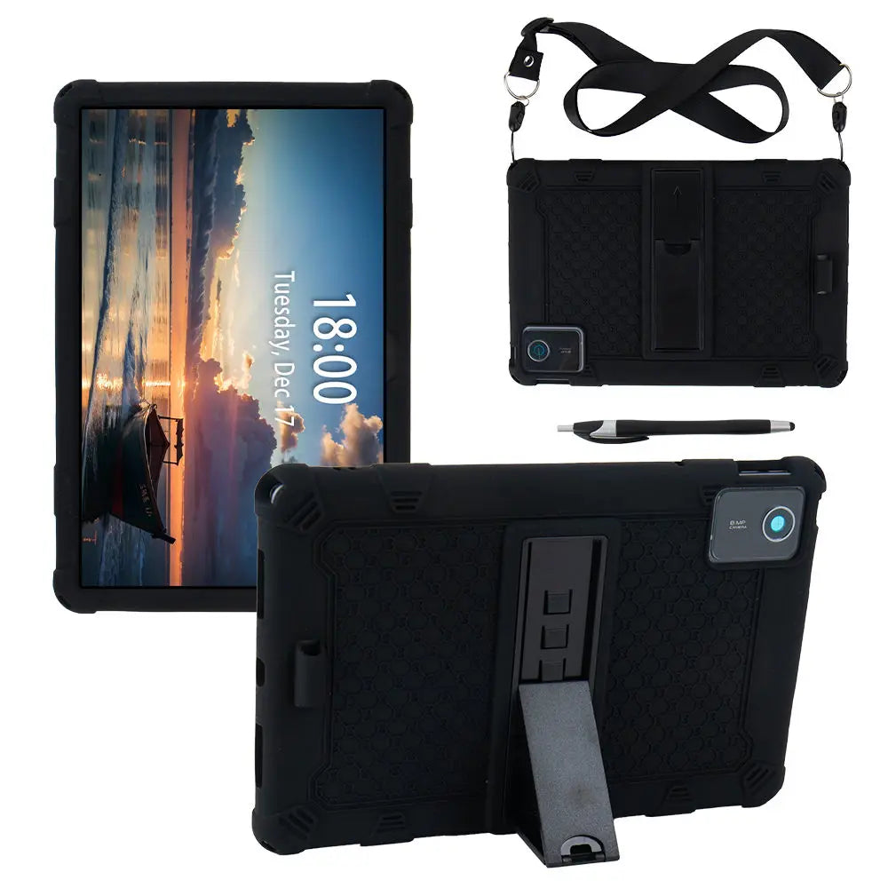Étui souple pour Lenovo Tab M11 TB330FU TB331David, support de déclinaison en silicone pour Lenovo Xiaoxin Pad 2024 11 pouces avec stylet tactile à sangle