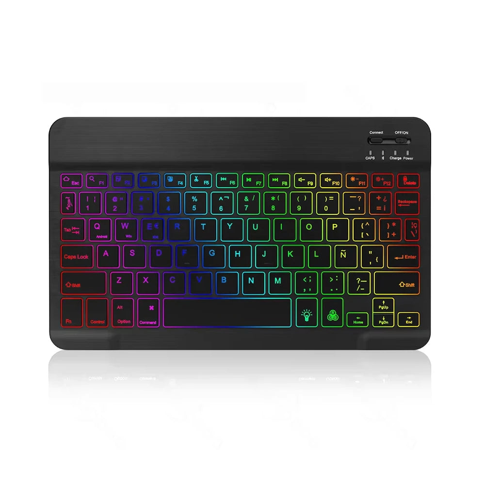 Rétro-éclairage Bluetooth clavier souris rvb clavier sans fil rétro-éclairé clavier anglais Rechargeable pour IOS Android Windows iPad