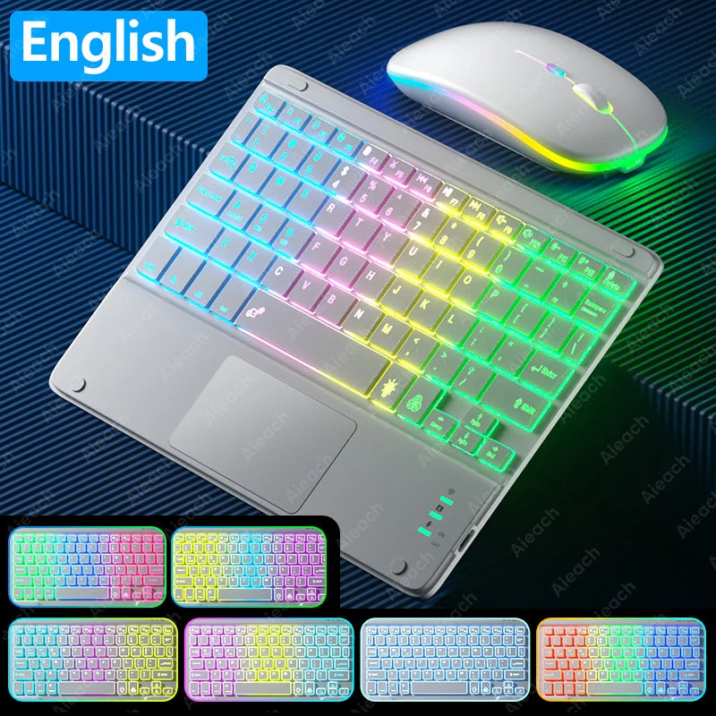 Clavier Android pour tablette rétroéclairée Rechargeable